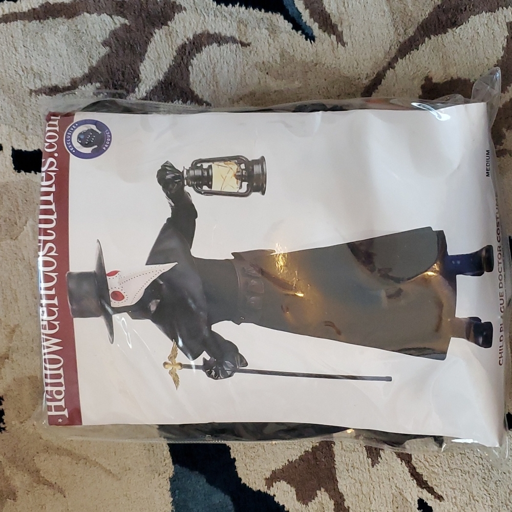 Kids plauge doctor costume, size Medium.